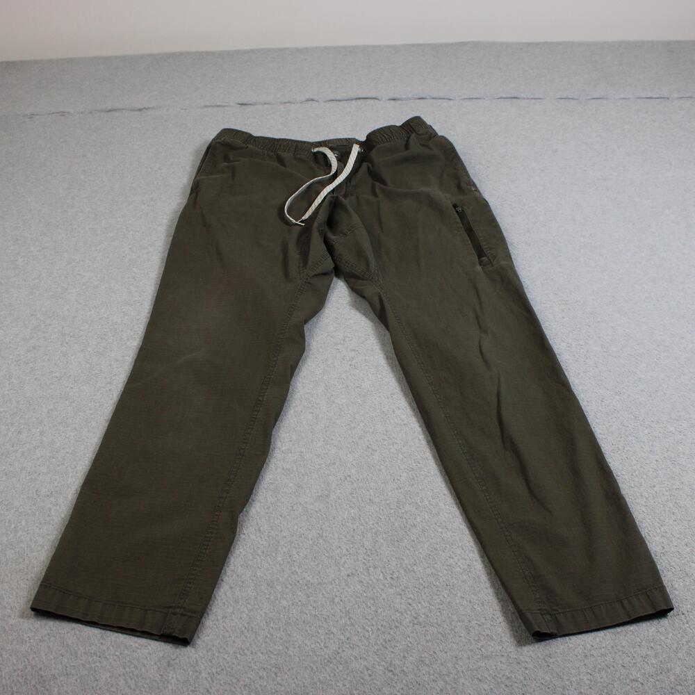Vuori Ripstop Climber Pant Men 32x30 Green Elastic Waist Zip Pocket Outdoor Hike